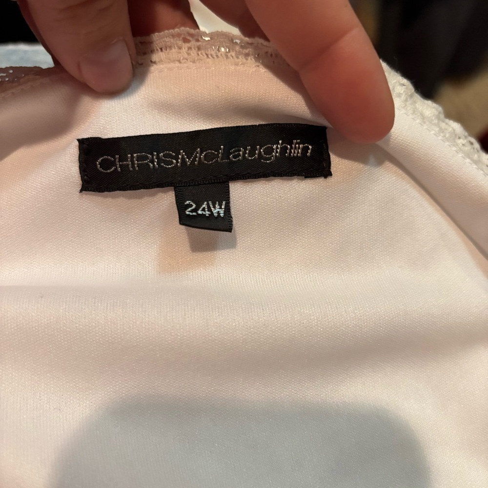Chris McLaughlin Chic White‎ Textured Midi Dress size 24W lined - Picture 6 of 7